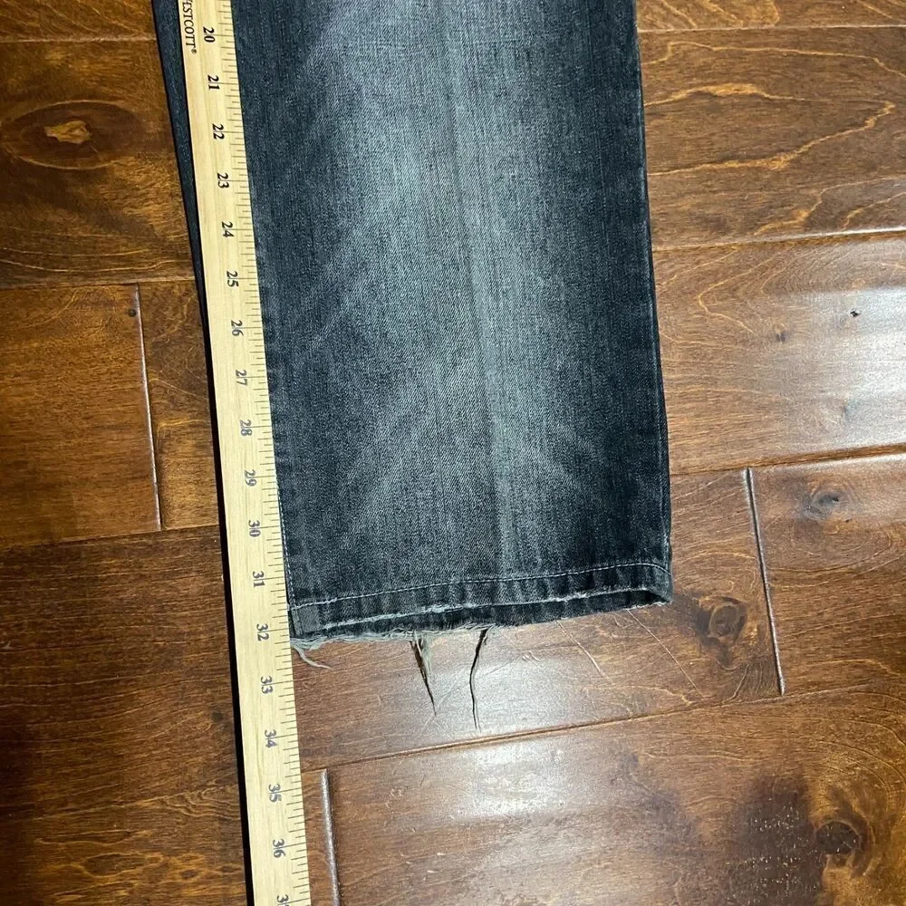 Enyce Vintage Y2K Baggy Fit Distressed Black Denim Jeans Men's Size 36 x 32